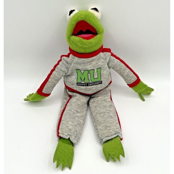 Vintage Kermit The Frog Plush Toy Muppet University Jim Henson 1989 15” - Picture 1 of 10